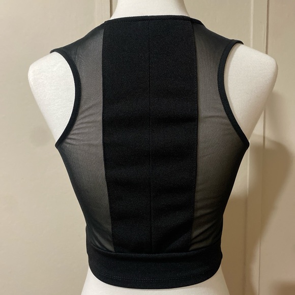 Urban Outfitters Black Mesh Bandage Crop Top, Size Small - Picture 4 of 6
